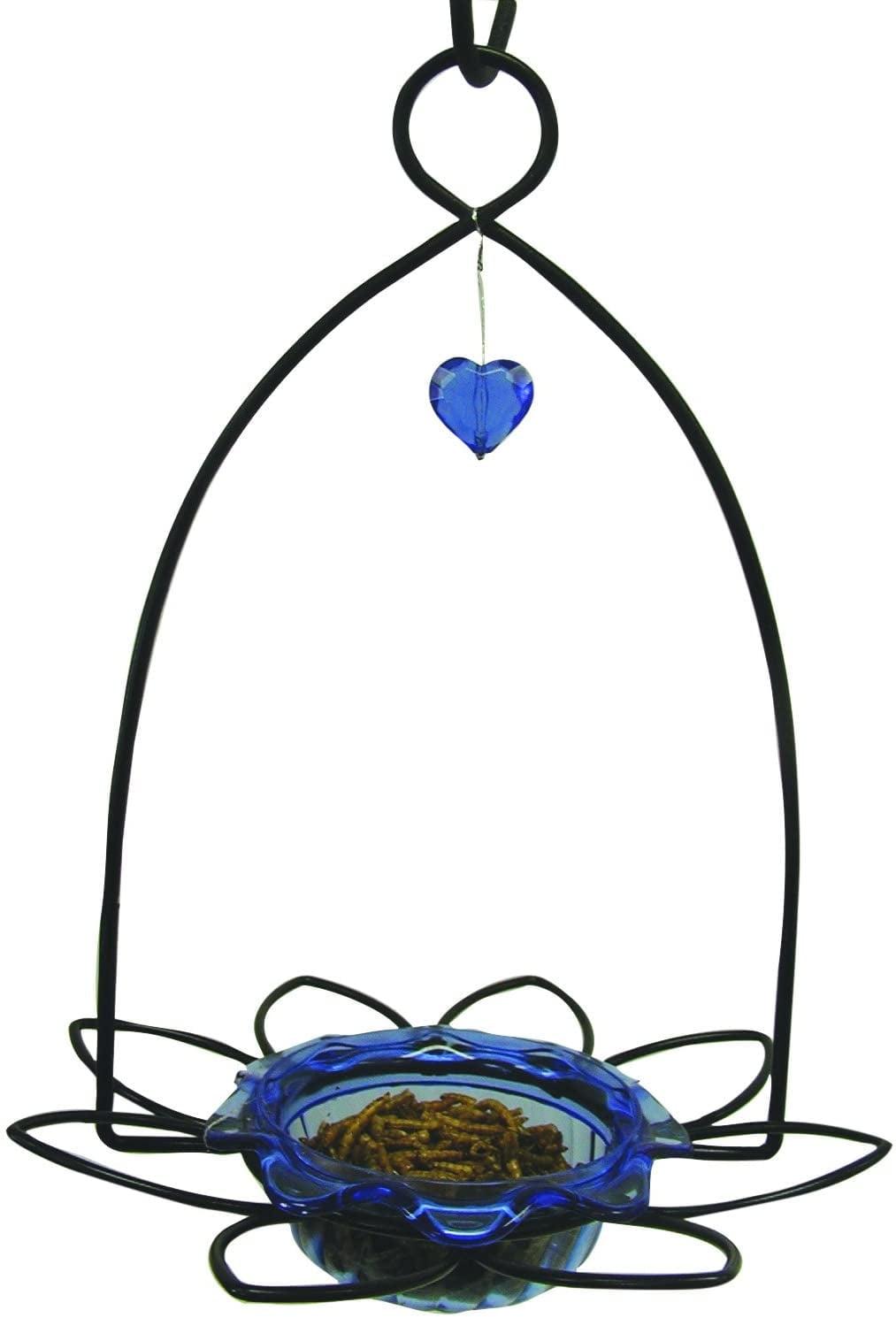 Birds Choice Birds Choice 3 oz. Bluebird Flower Cup Feeder for Dried Fruit or Mealworms, Blue