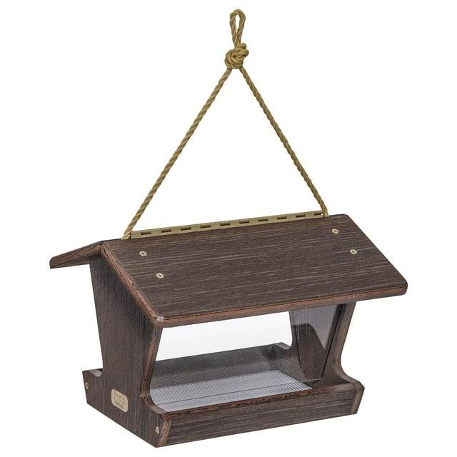 Birds Choice Hopper Bird Feeder Spruce Creek Collection in Brazilian Walnut Recycled Plastic