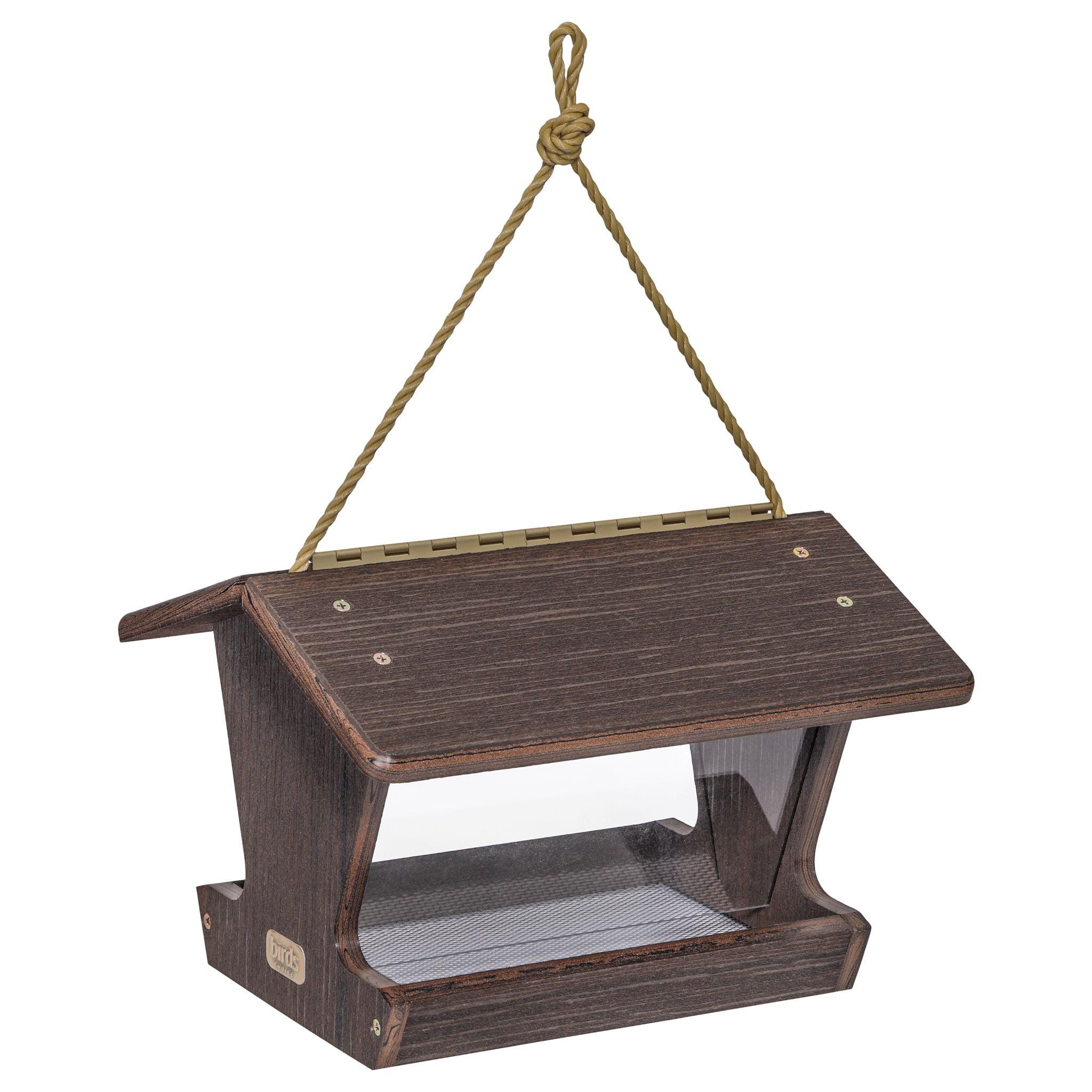 Hopper Bird Feeder Spruce Creek Collection in Brazilian Walnut Recycled Plastic