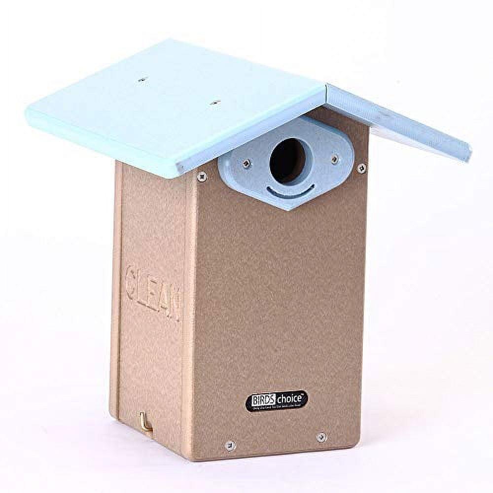 Birds Choice 11" Silver Toupe & Blue Ultimate Bluebird House Recycled Plastic Bird House: Weather-Resistant, No Assembly Required