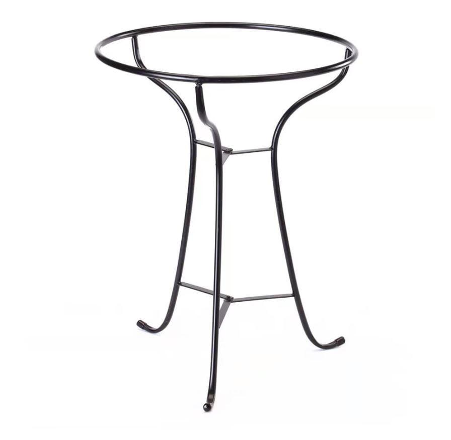 Black Metal Three-Leg Bird Bath Stand with Stakes