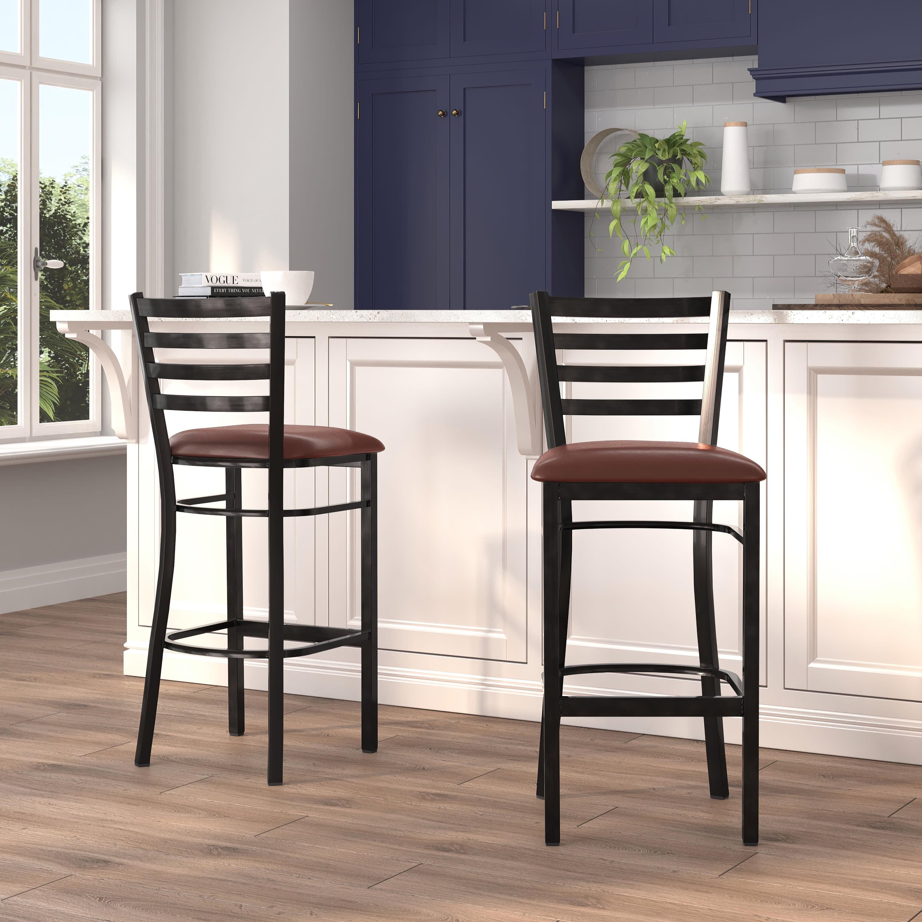 Brixton HERCULES Series Ladder Back Metal Restaurant Barstool