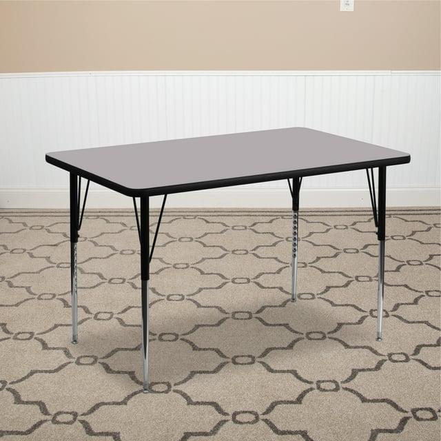 Goddard 24''W x 48''L Rectangular HP Laminate Activity Table - Adjustable Legs