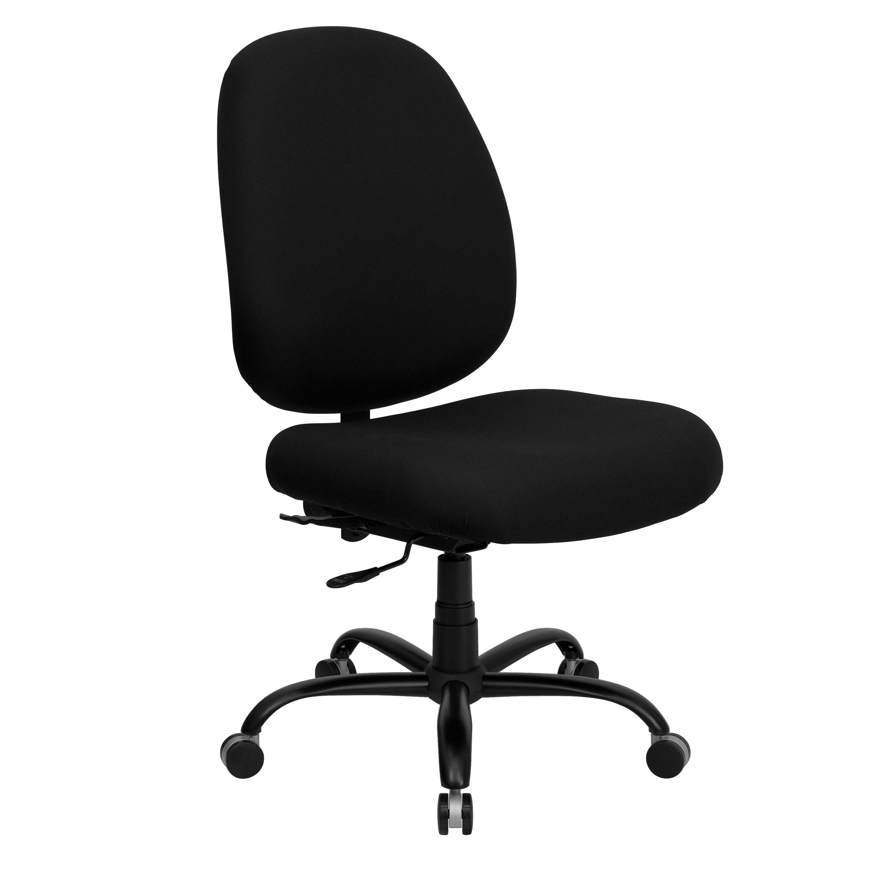 High Back Black Fabric Executive Swivel Chair with Metal Base