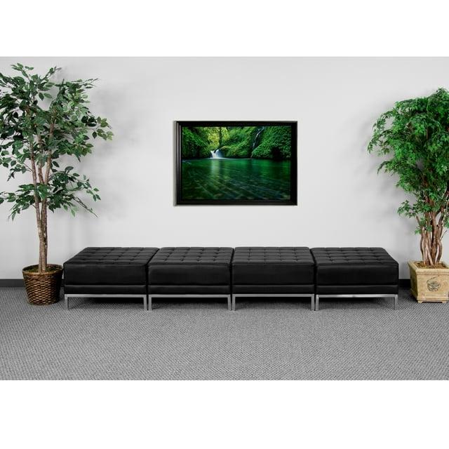 Flash Furniture Hercules Imagination Series LeatherSoft Backless Four Seat Bench w/Integrated Stainless Steel Legs