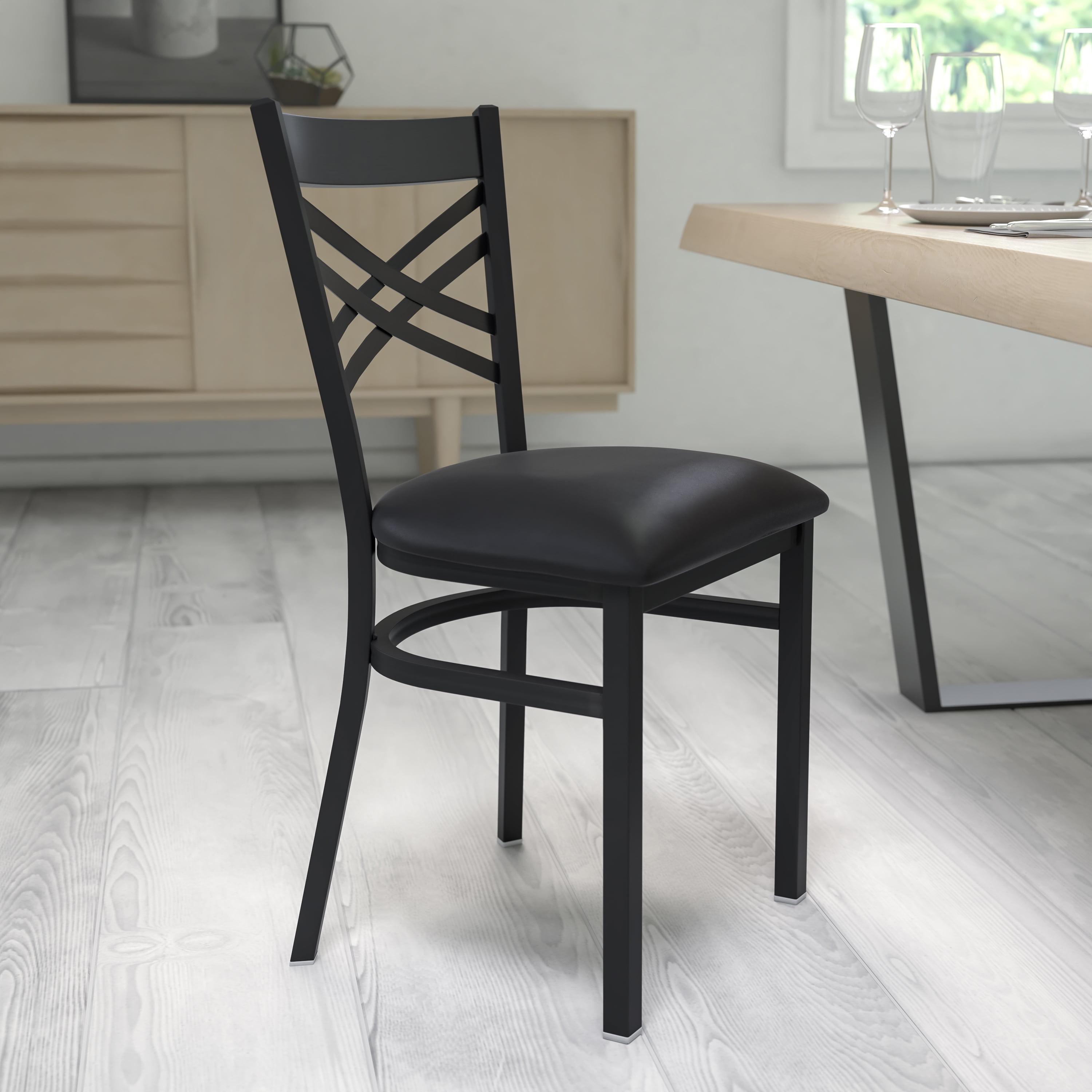 Flash Furniture Black ''X'' Back Metal Restaurant Chair