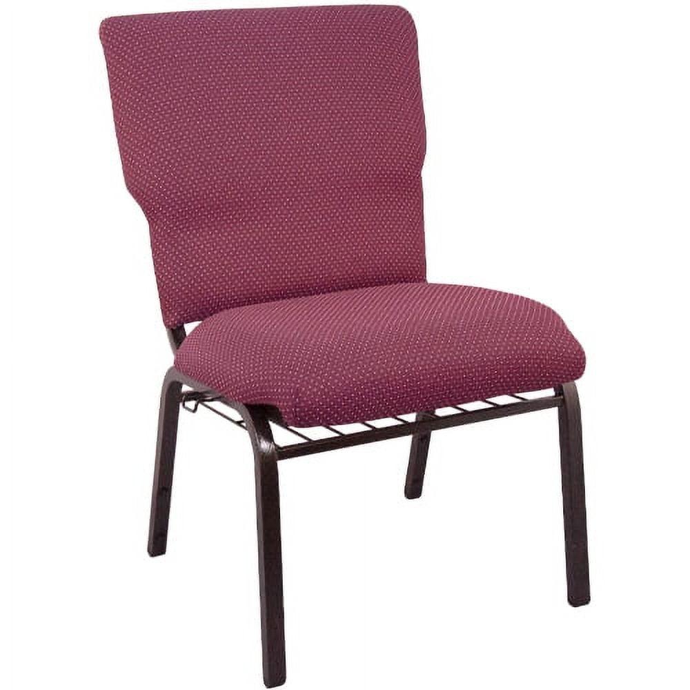 Burgundy Pattern Metal Stacking Church Chair