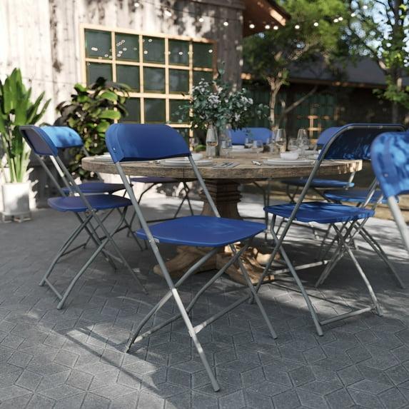 Flash Furniture Hercules™ Series Plastic Folding Chair Blue - 4 Pack 650LB Weight Capacity Comfortable Event Chair-Lightweight Folding Chair