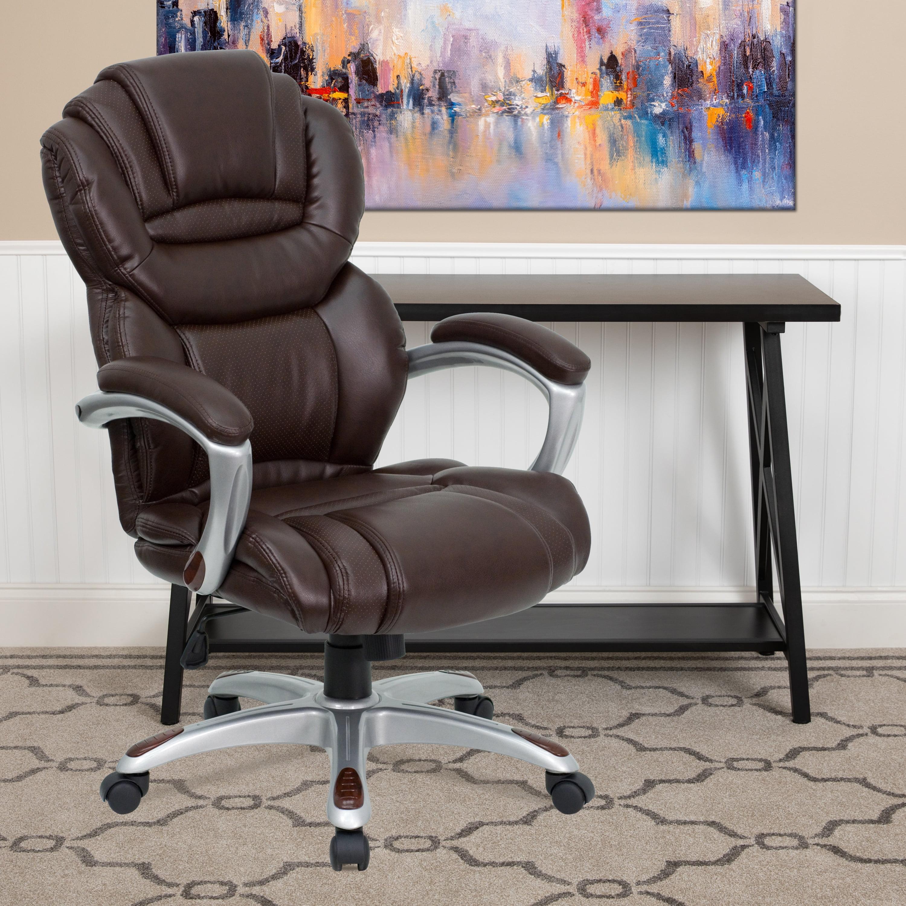 High Back Brown LeatherSoft Executive Swivel Office Chair