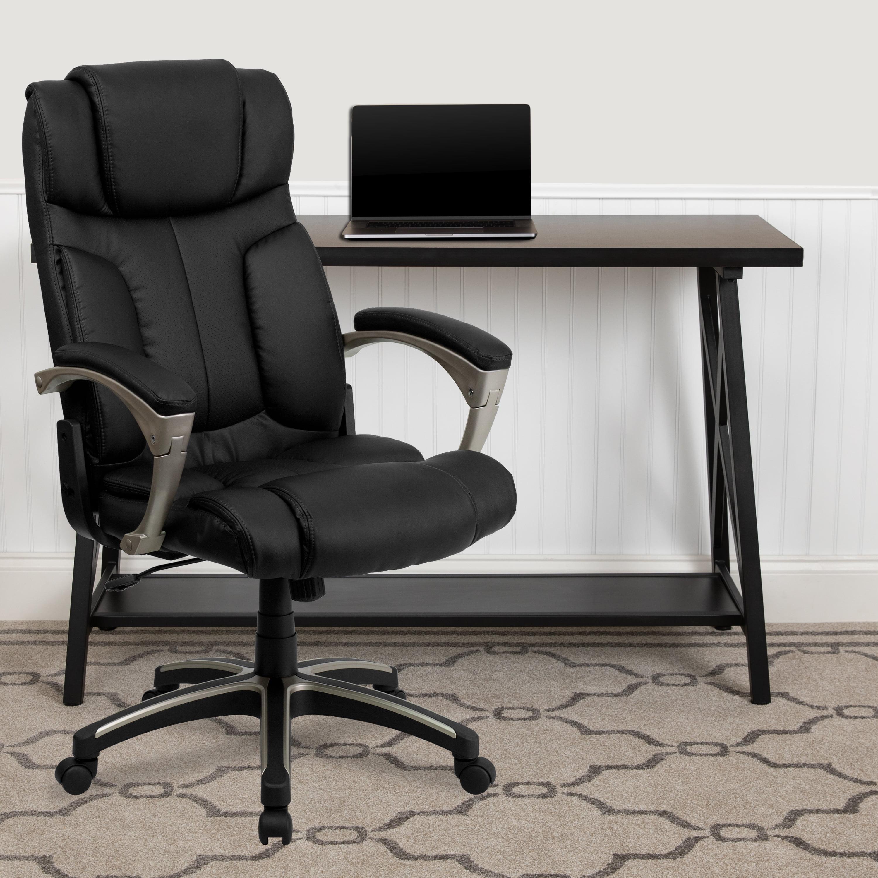 Ergonomic High Back Black LeatherSoft Executive Swivel Chair with Fixed Arms