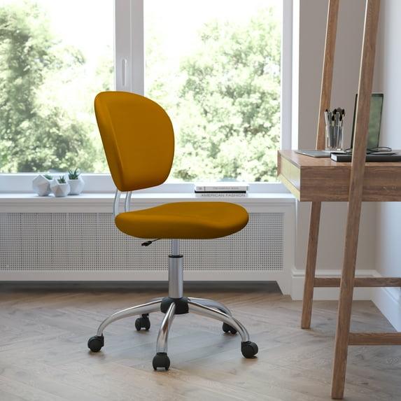 BizChair Mid-Back Orange Mesh Padded Swivel Task Office Chair with Chrome Base