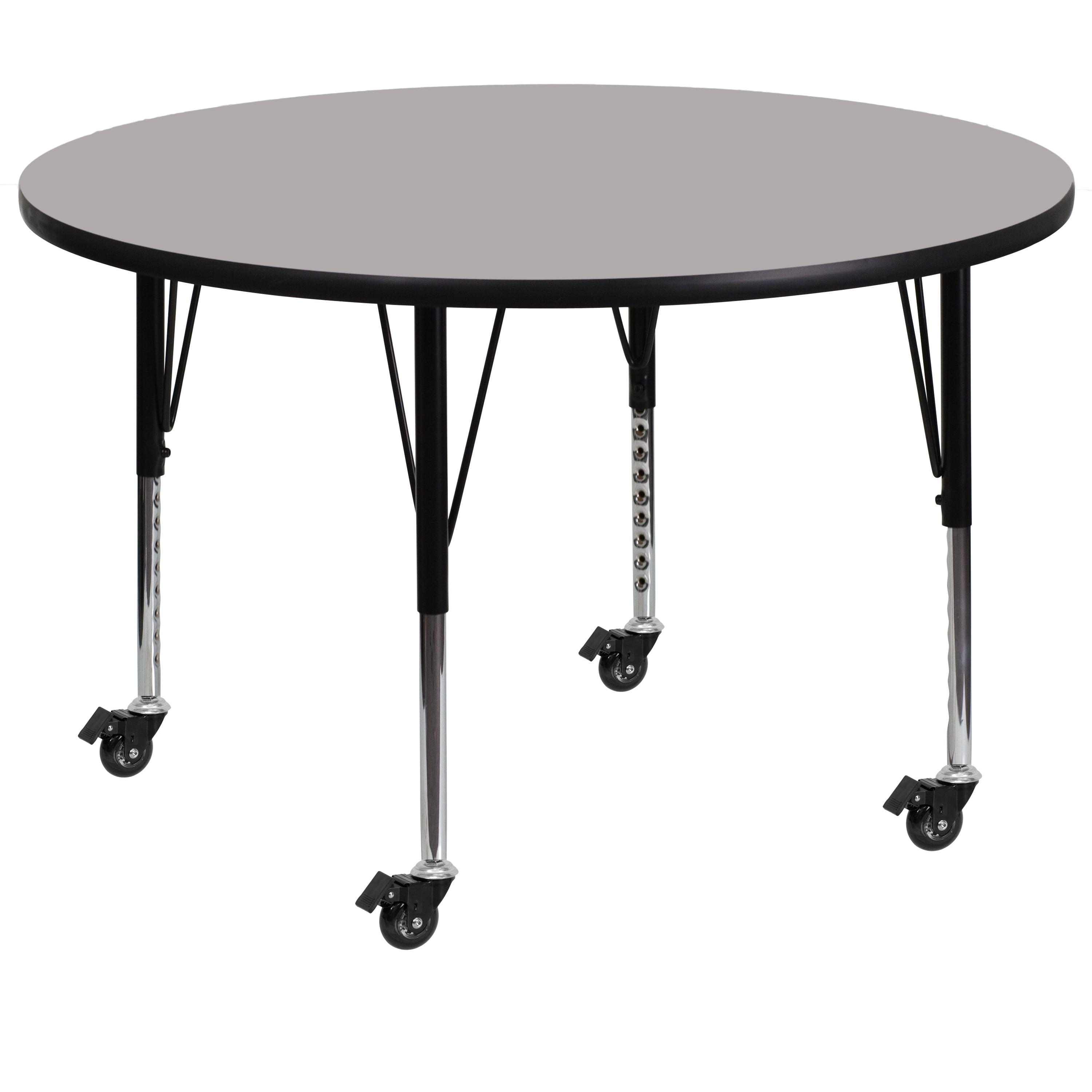 Goddard Mobile Round Laminate Activity Table with Height Adjustable Short Legs