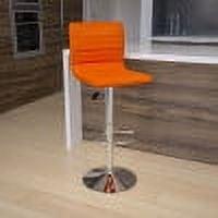 Flash Furniture Modern Vinyl Adjustable Height Barstool with Horizontal Stitch Back