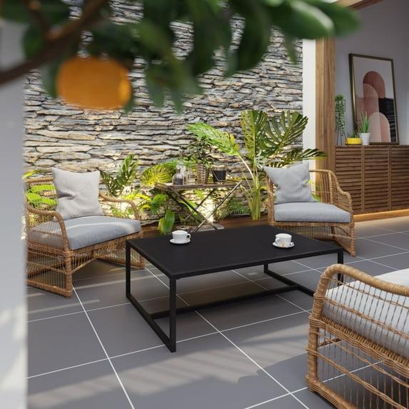 Julian All-Weather Commercial Grade Indoor/Outdoor Steel Patio Coffee Table