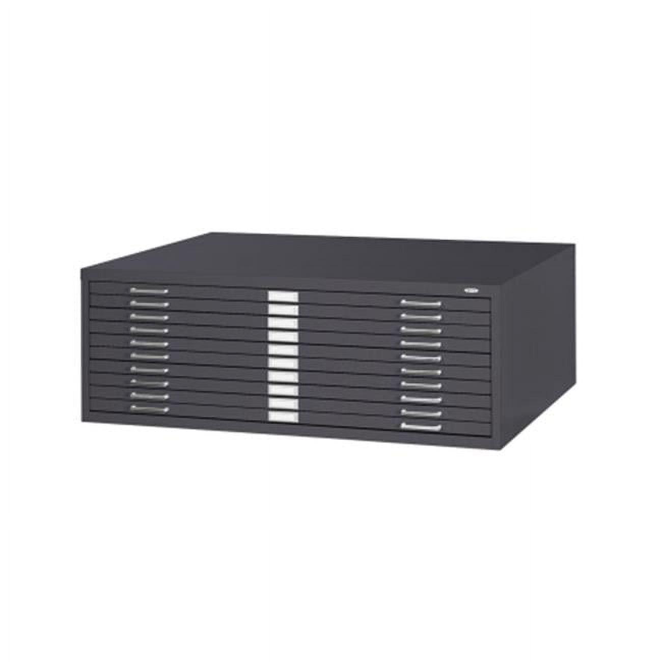 Black Modular 10-Drawer Steel Flat File Cabinet