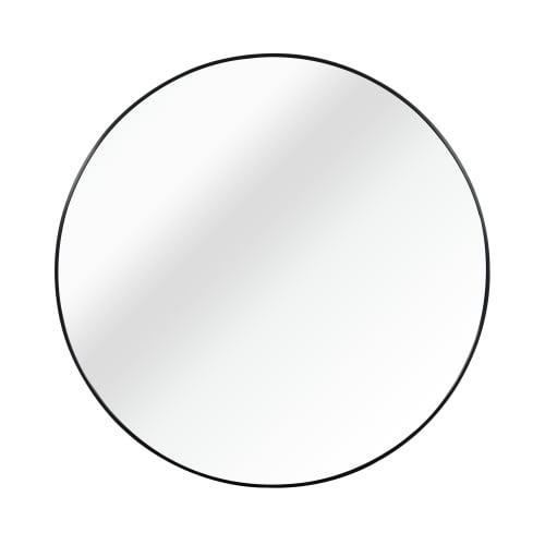 Black 24-Inch Round Metal Framed Dresser Mirror