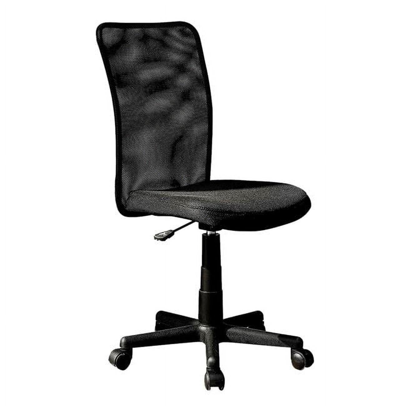 Black Mesh Adjustable Task Chair with Swivel and Fabric Seat