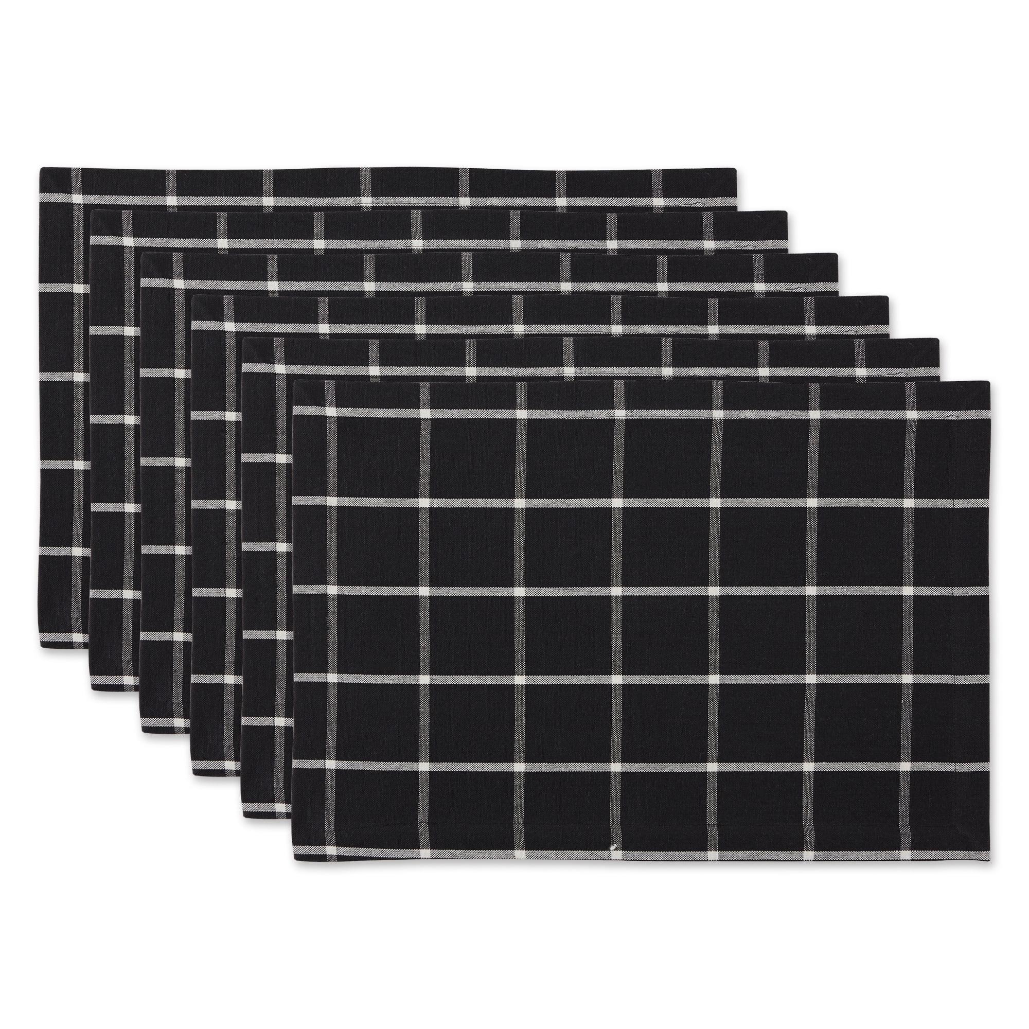 Black and White Check Cotton Placemat Set of 6