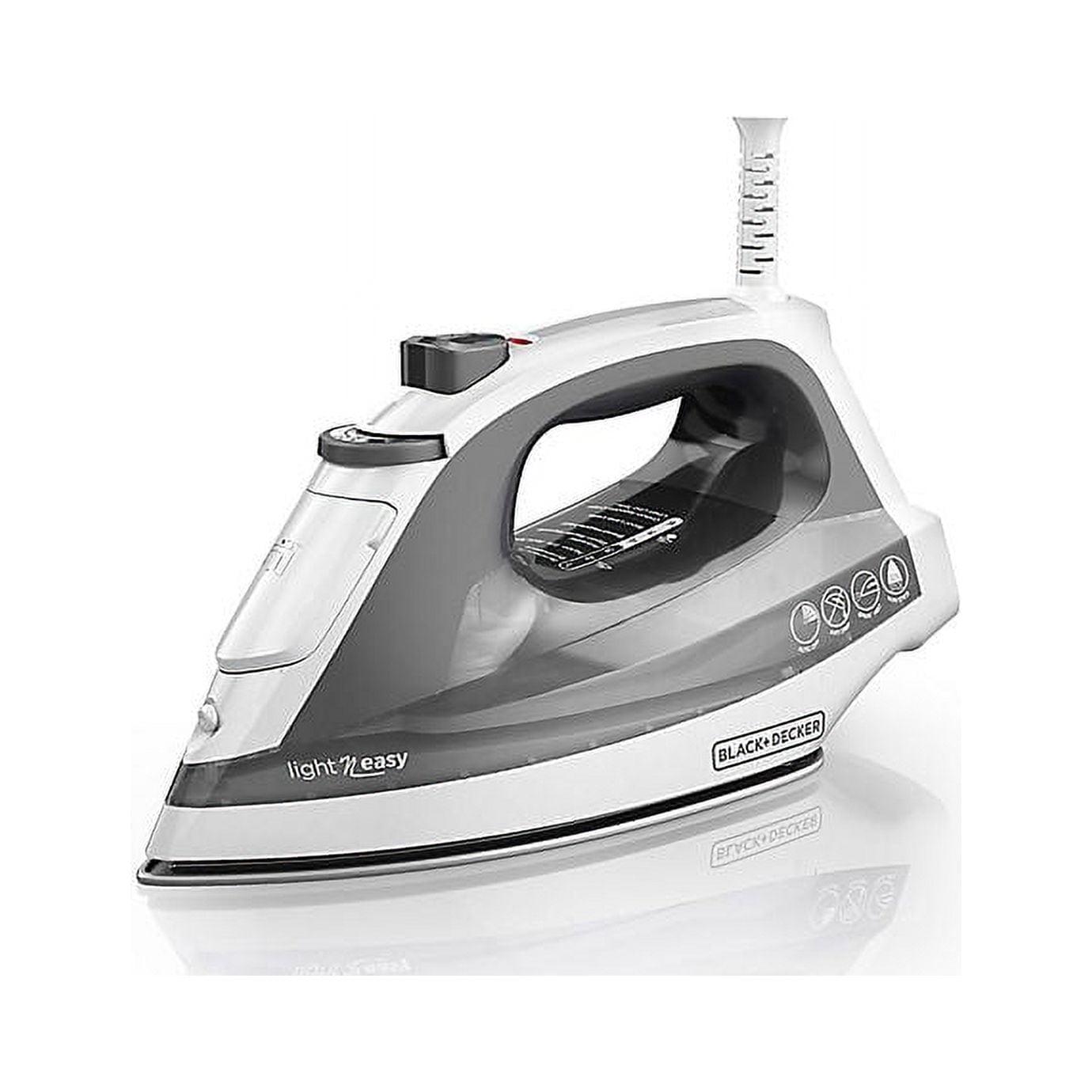 BLACK+DECKER Light �N Easy Compact Steam Iron, IR1020S, Stainless Steel Soleplate, Spray Mist, Anti-Drip, Auto Shutoff