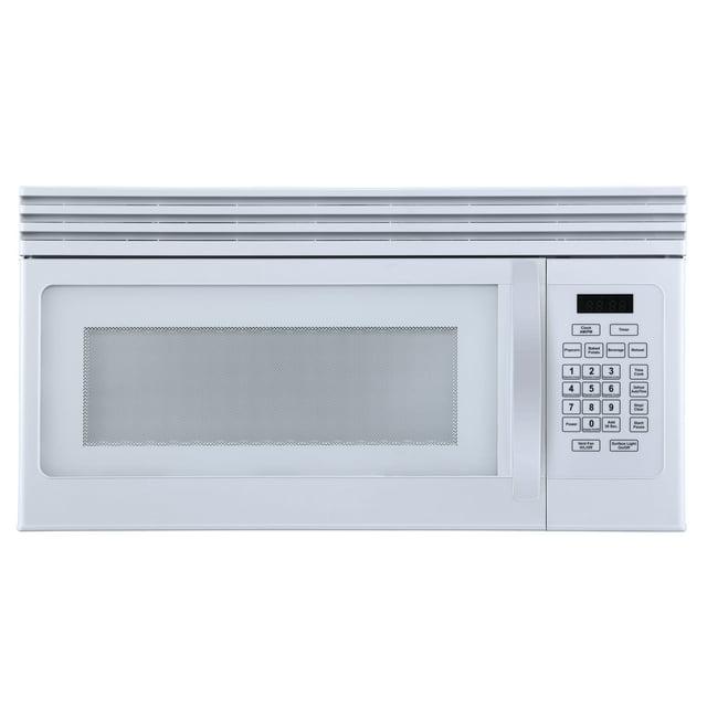 Black+Decker EM044KJNP10A 1.6-Cu. Ft. Over-the-Range Microwave with Top Mount Air Recirculation Vent, White