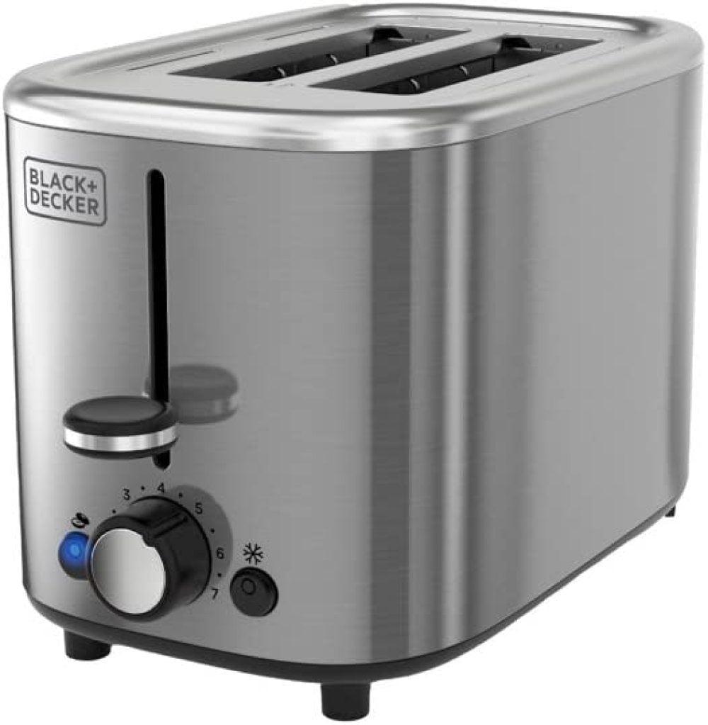 Stainless Steel 2-Slice Toaster with Wide Slots and Crumb Tray