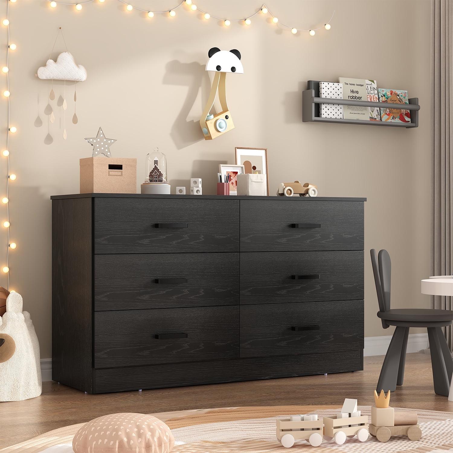 Ebern Designs Dresser for Bedroom,6 Drawers Dresser Modern Wood Double Chest of Drawers for Bedroom Living Room