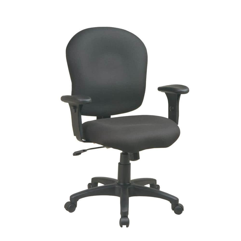 Gray Adjustable Fabric Task Chair with Swivel and Arms