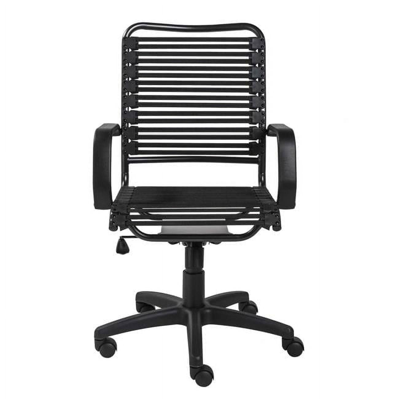 Black Flat Bungie Cords High Back Office Chair with Graphite Black Frame & Base, 23.04 x 25.6 x 41.74 in.