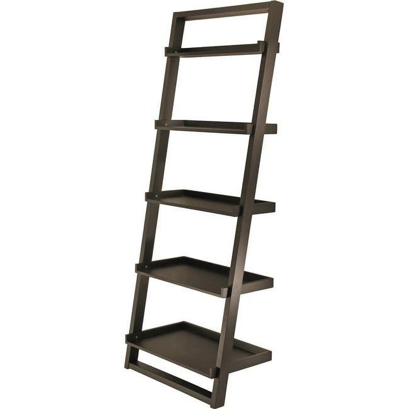 74.65" Bailey Leaning Shelf Black Finish - Winsome: 5-Tier Storage, Modern Design