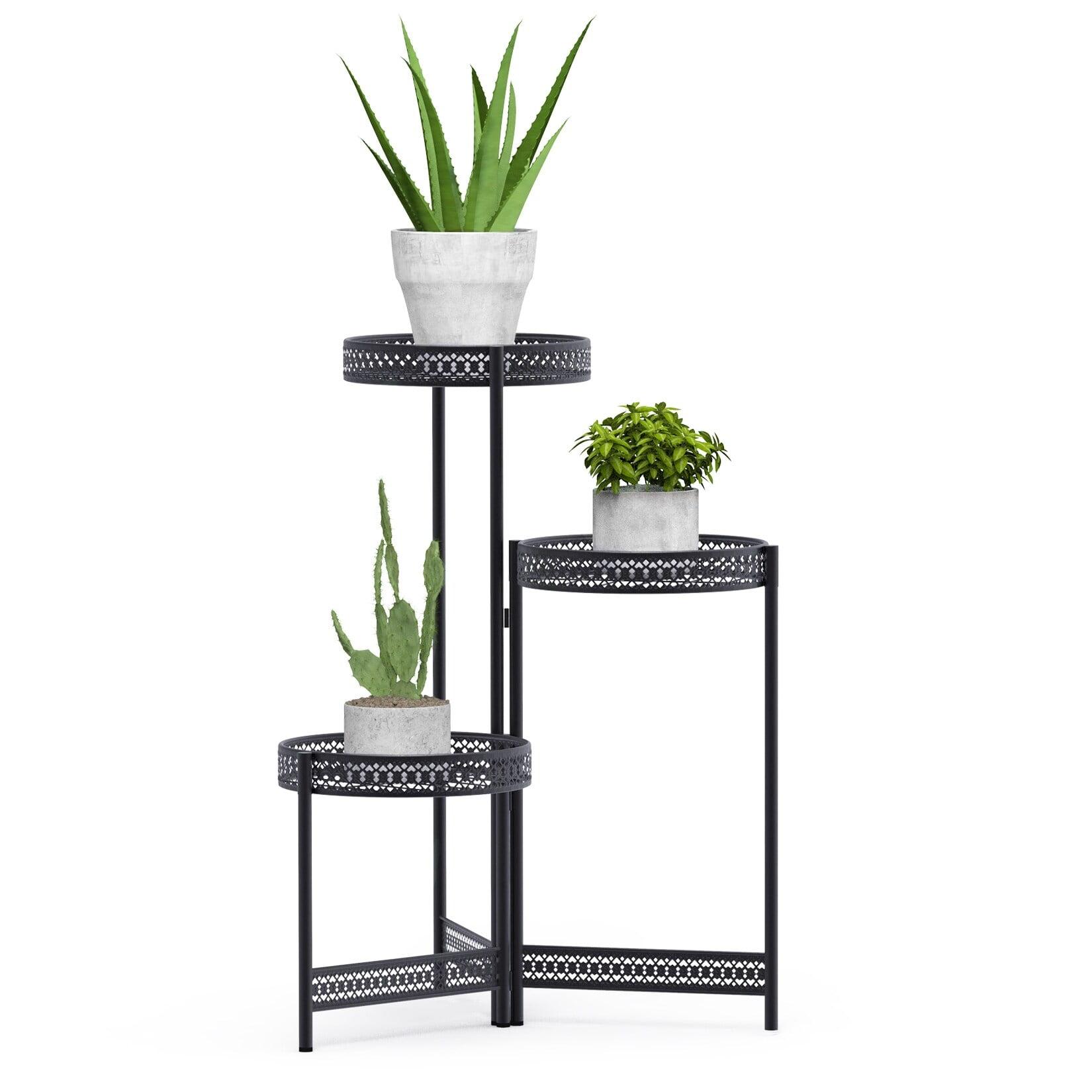 Black Metal Plant Stand Indoor 3 Tier Tall Plant Stand Pot Holder