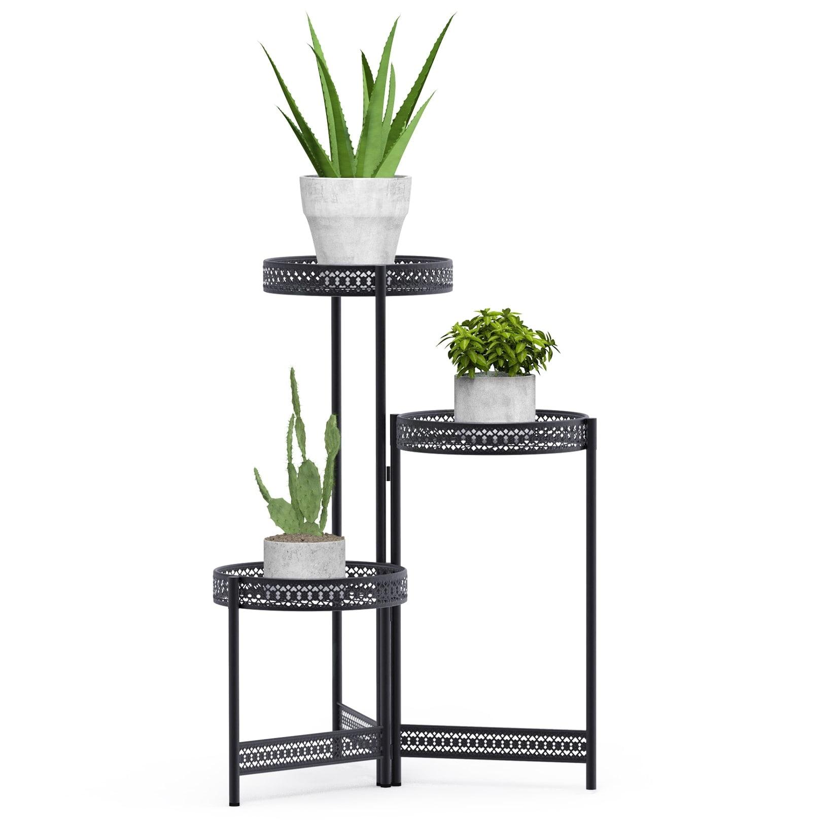 Black Metal Plant Stand Indoor 3 Tier Tall Plant Stand Pot Holder