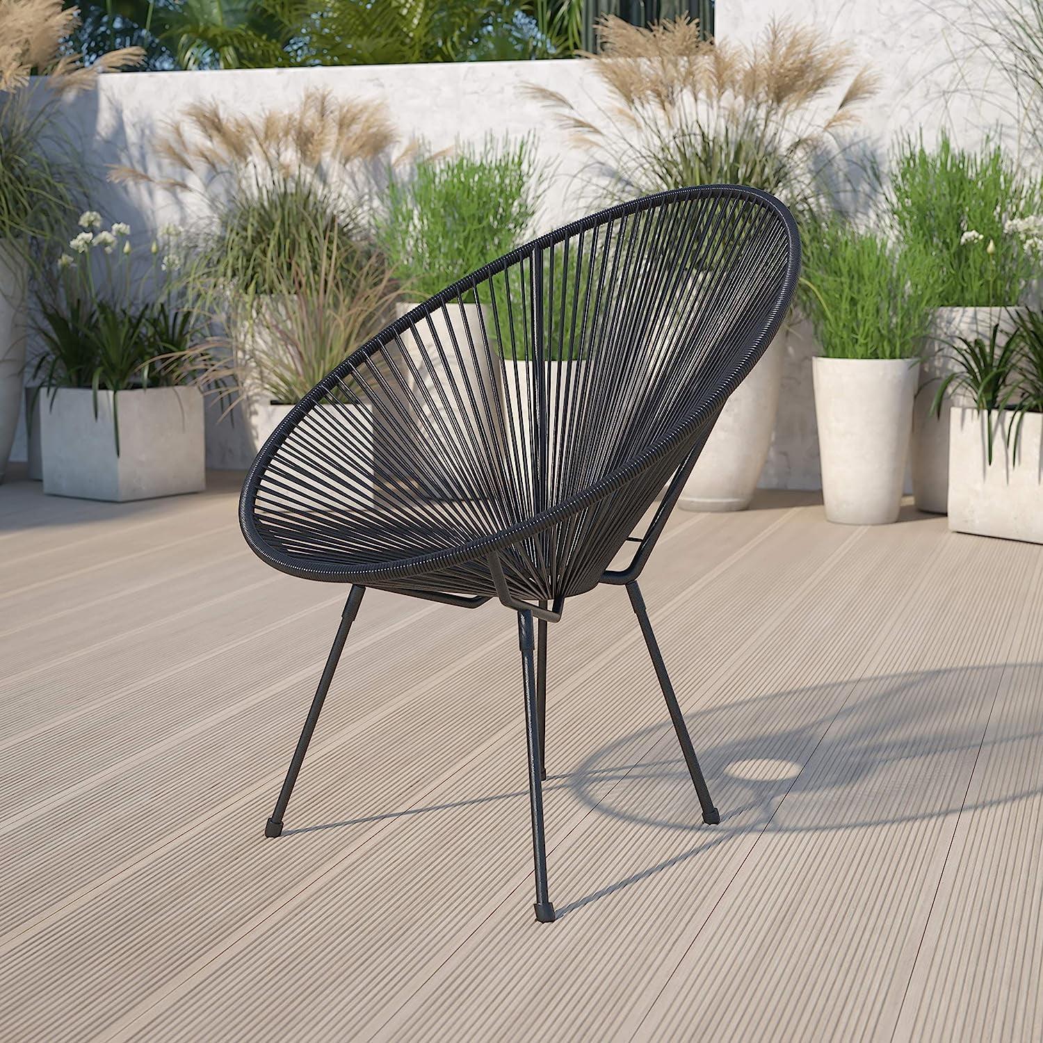 Emma and Oliver Rattan Bungee Lounge Chair