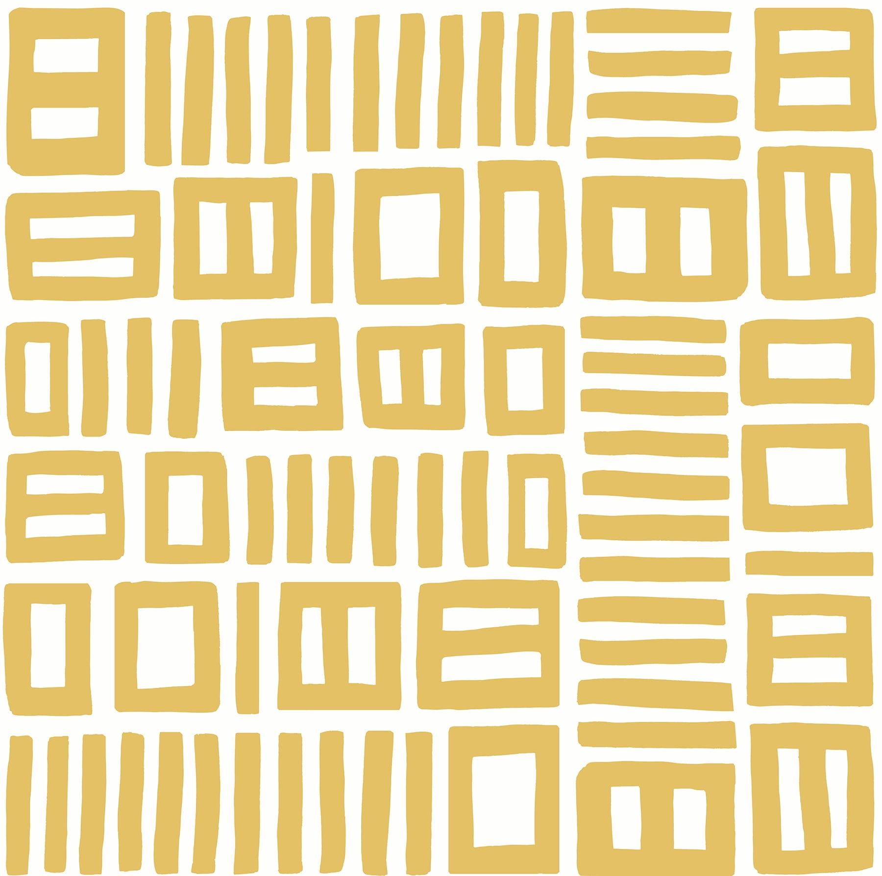 Yellow Geometric Self-Adhesive Peel & Stick Wallpaper Roll