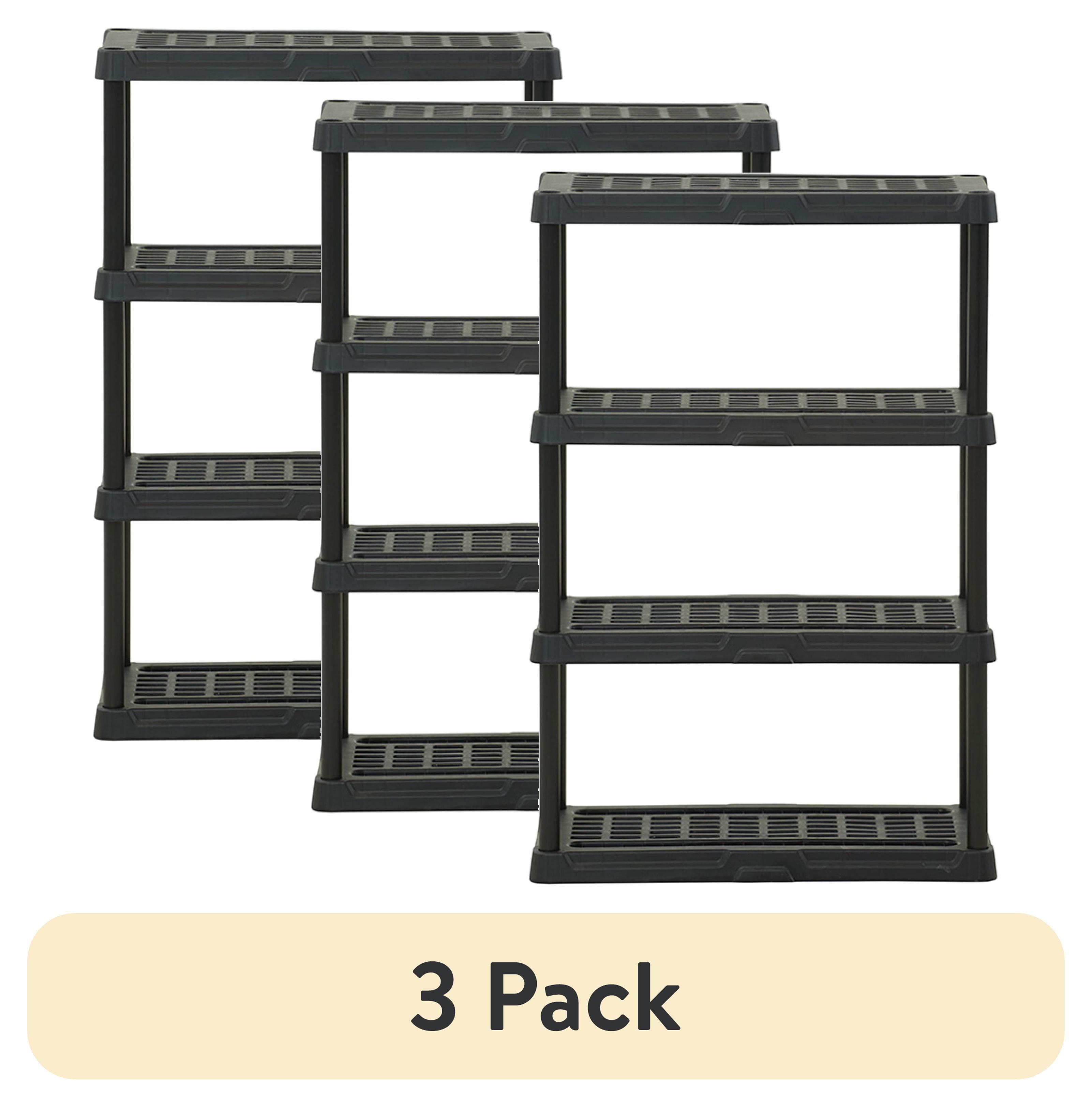 Hart Black Plastic 4-Tier Shelf 36" W x 18" D x 53" H, Up to 600 lb Total Capacity