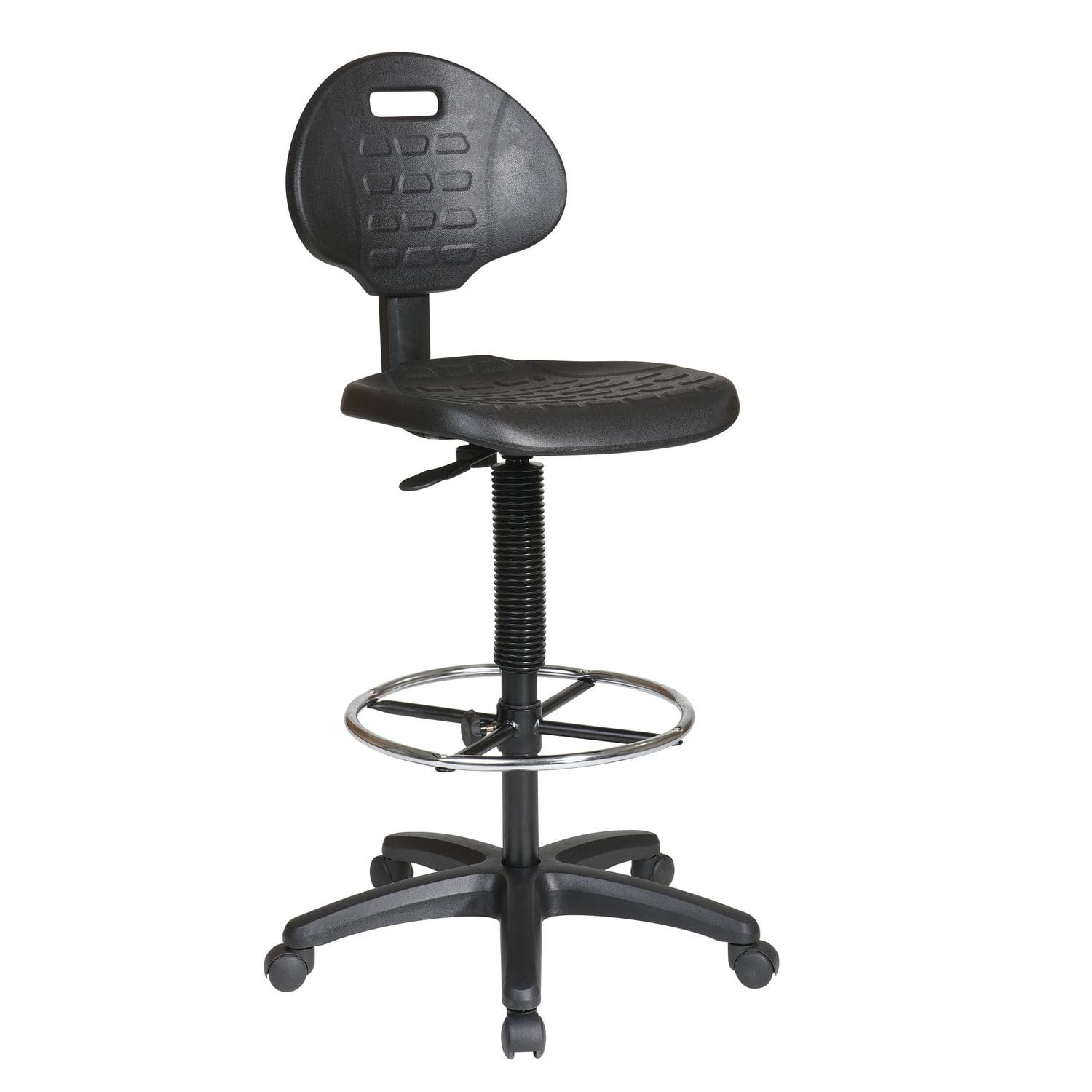 Black Adjustable Swivel Drafting Chair with Footrest