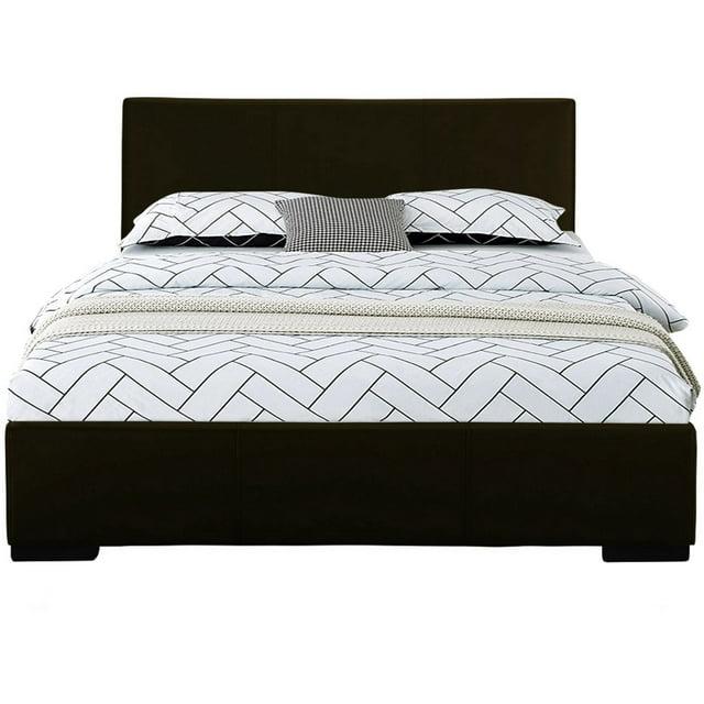 Camden Isle Abbey Platform Bed | Upholstered | Low Profile | King, Black