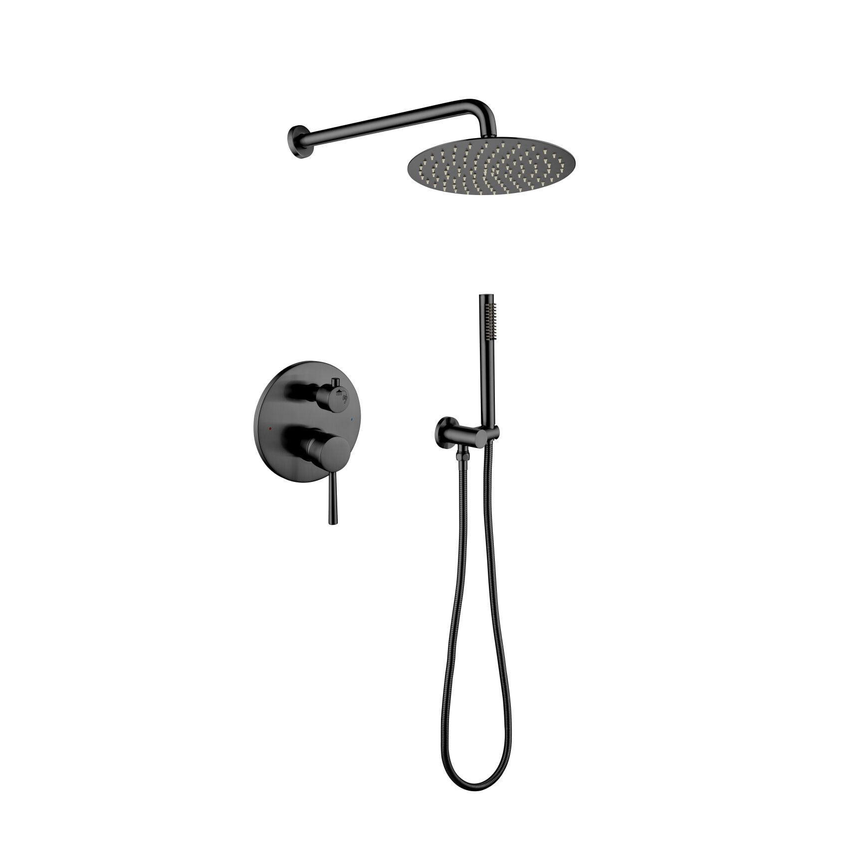 Matte Black Stainless Steel Dual Shower Head Set