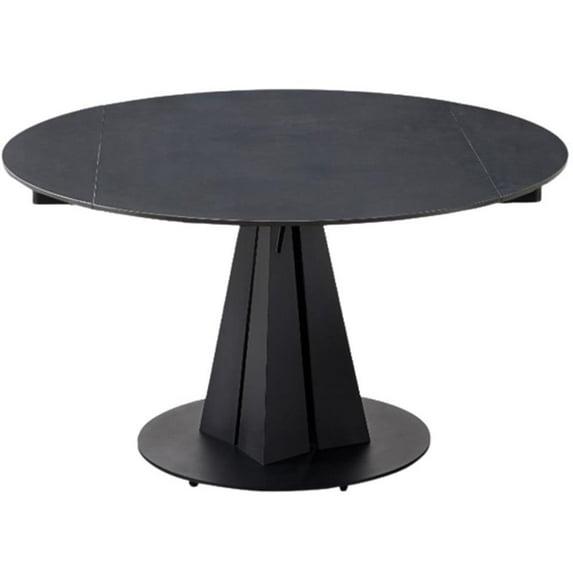 Black Sintered Stone Dining Table with Solid Steel legs
