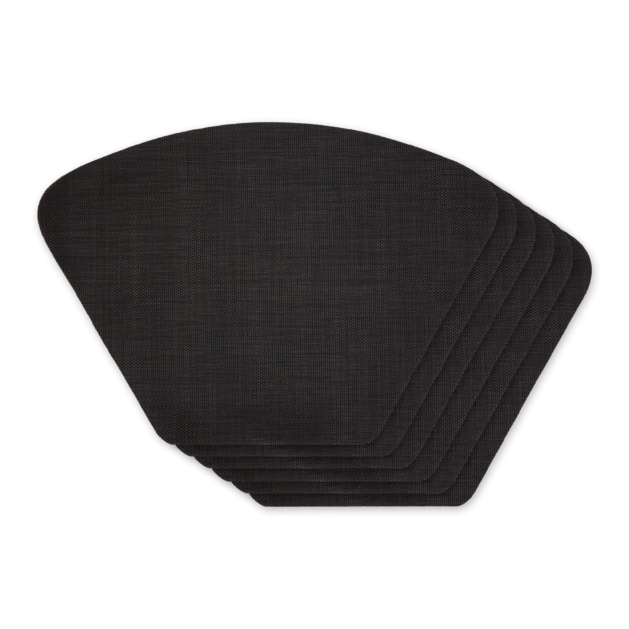 Black Solid Wedge Table Placemat (Set of 6)