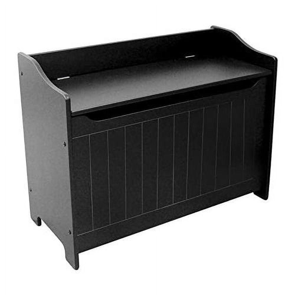 Catskill Delaney Matte Black High-Back Wood Storage Bench