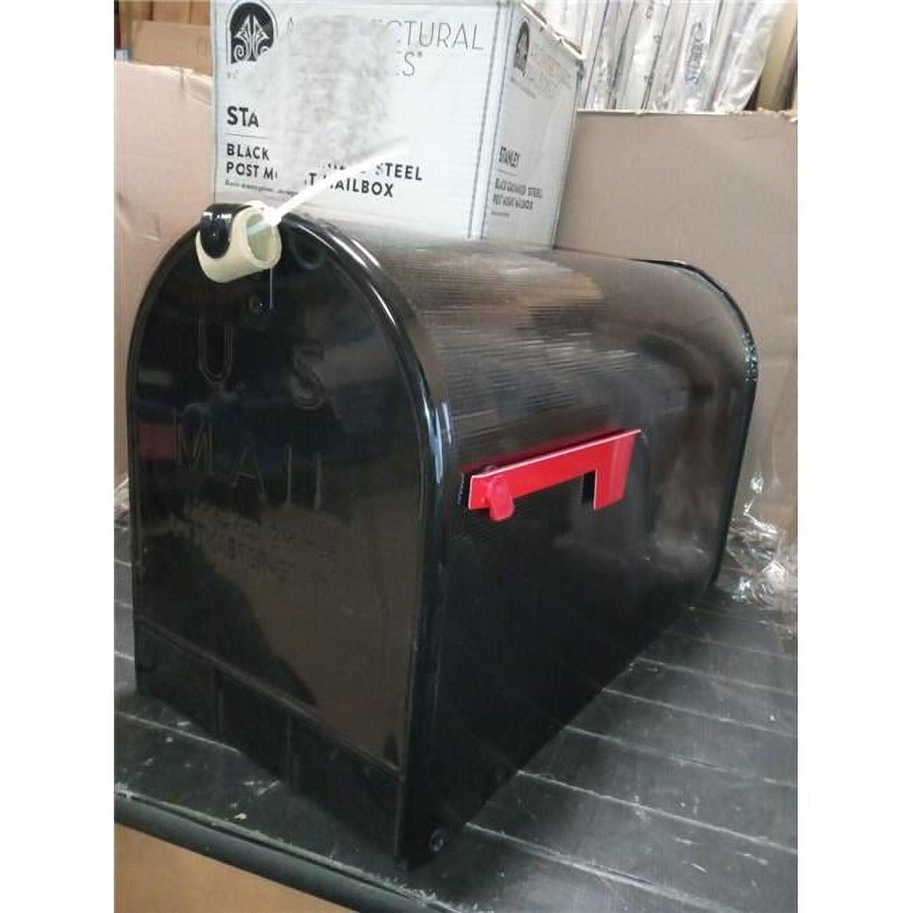 Extra Large Black Galvanized Steel Post-Mount Mailbox