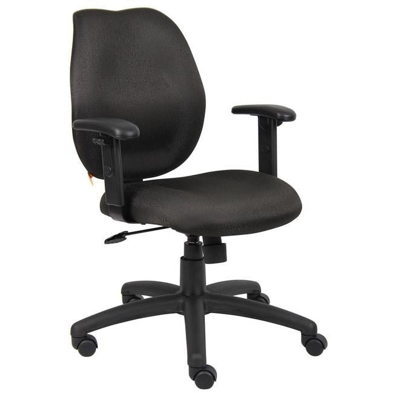 Black Ergonomic Fabric Task Chair with Adjustable Arms