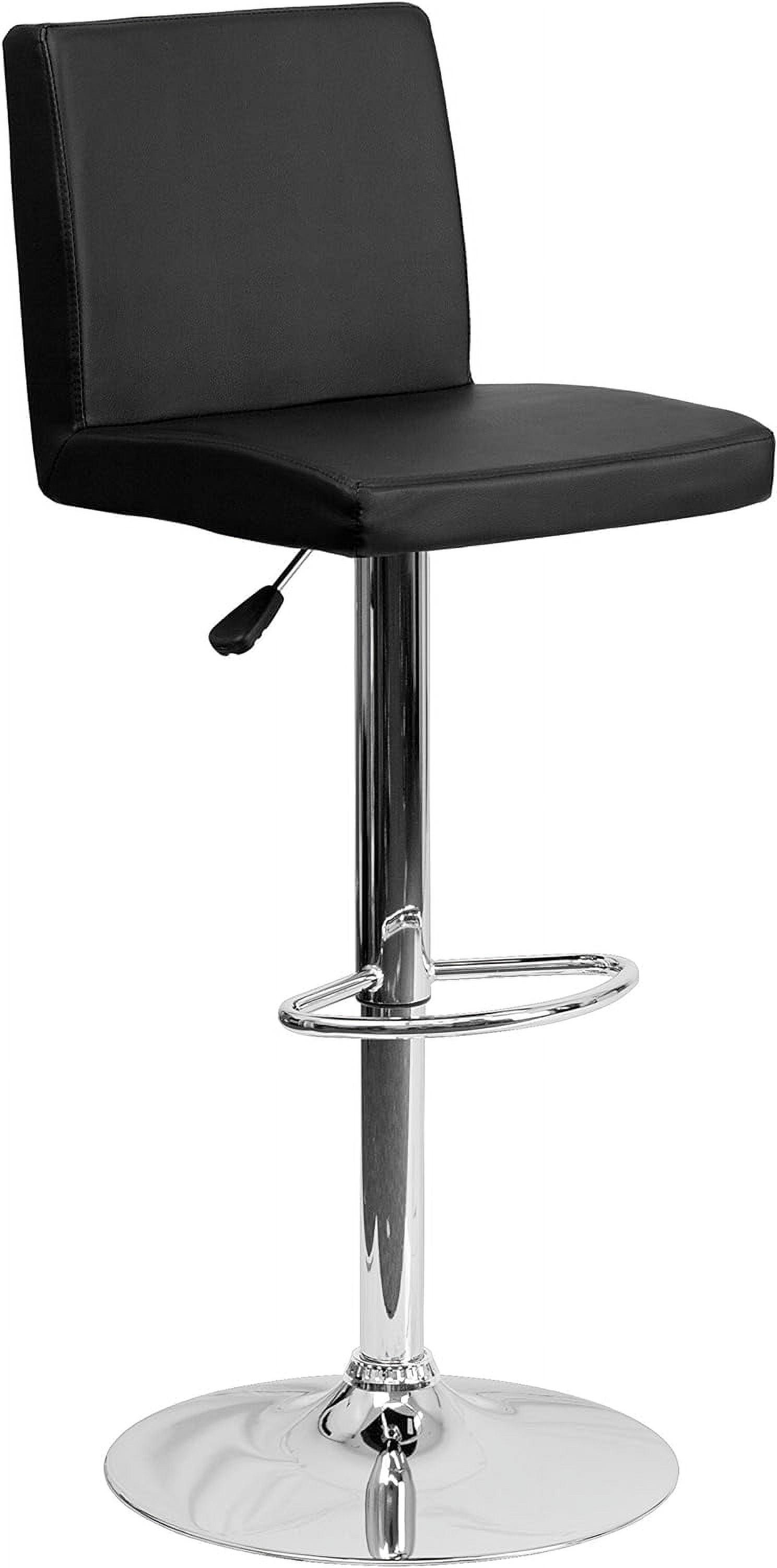 Sleek Black Vinyl and Chrome Adjustable Swivel Barstool