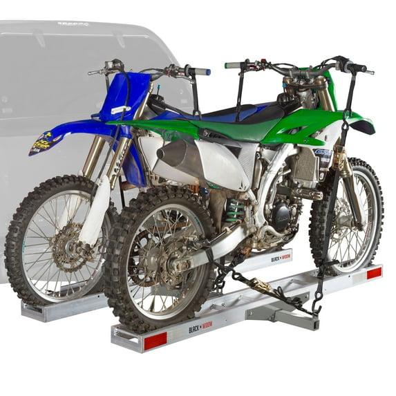 Black Widow Black Widow Double Motorcycle Carrier with Ramp for 2" Hitch, 600 Pound Capacity
