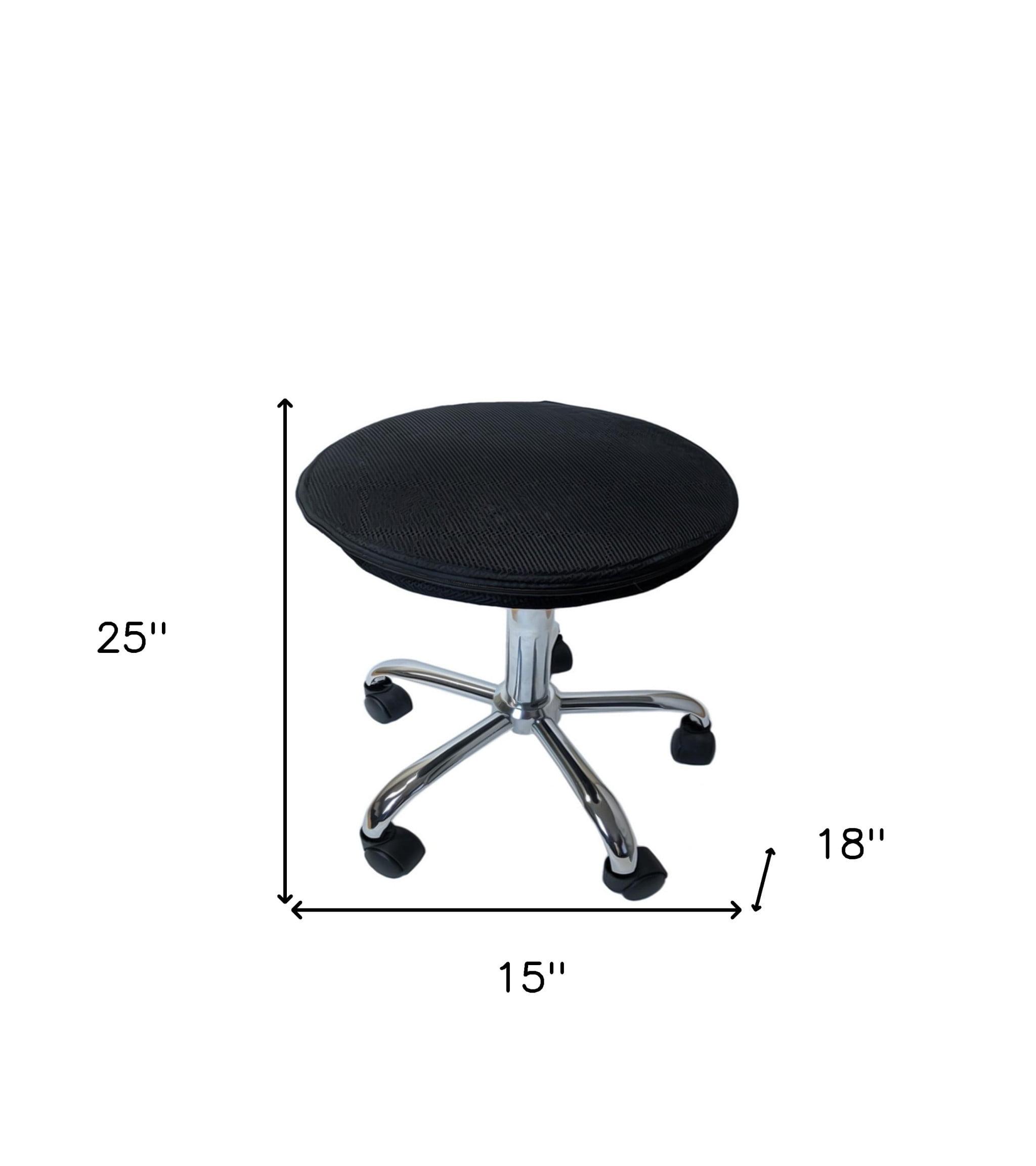 Black and Chrome Active Sitting Rolling Balance Desk Chair