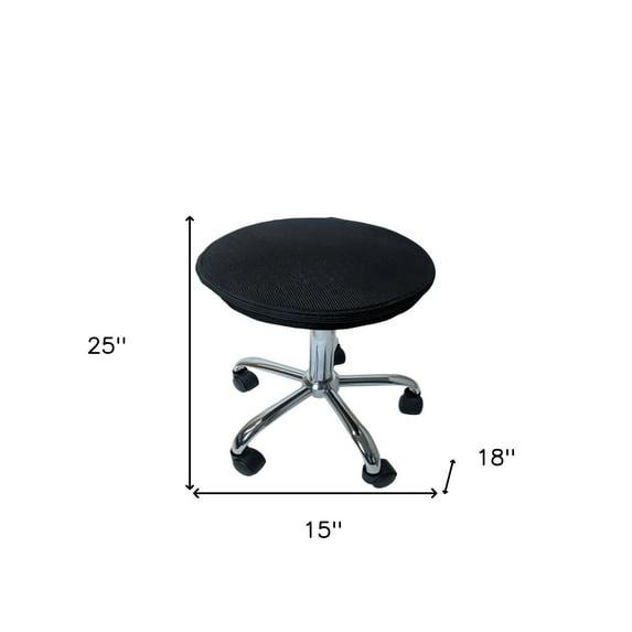 Black and Chrome Active Sitting Rolling Balance Desk Chair