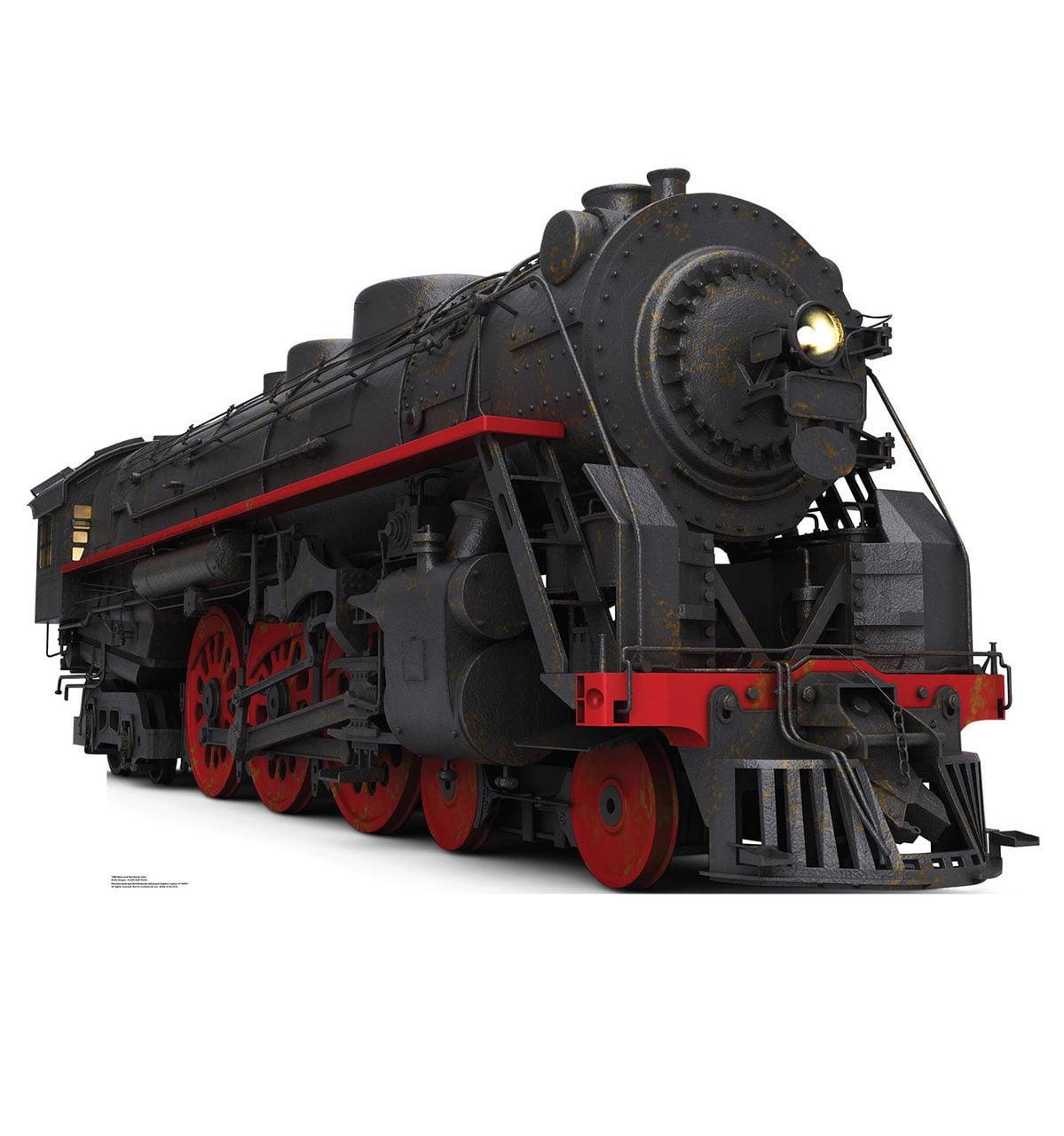 Black and Red Life-Size Steam Train Cardboard Cutout