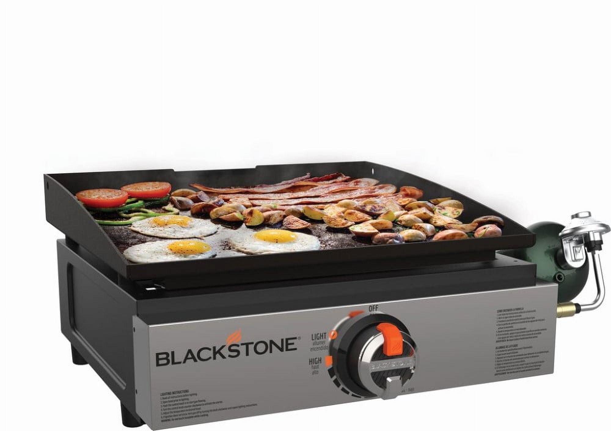 Original 17” Tabletop Griddle with Stainless Steel Front Plate, Powder Coated Steel, Black