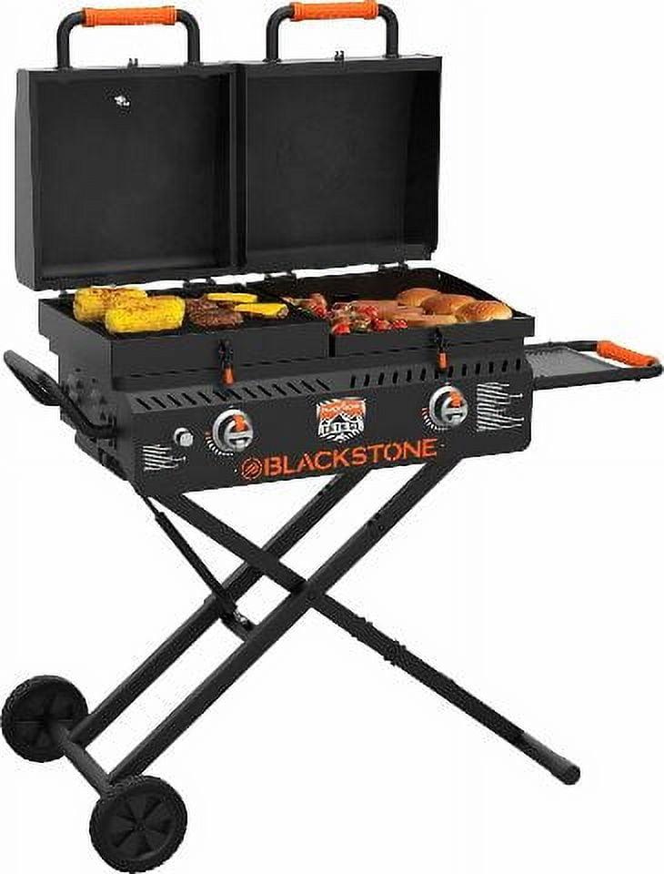 Black 49" Propane Outdoor Griddle with Stainless Steel Burners