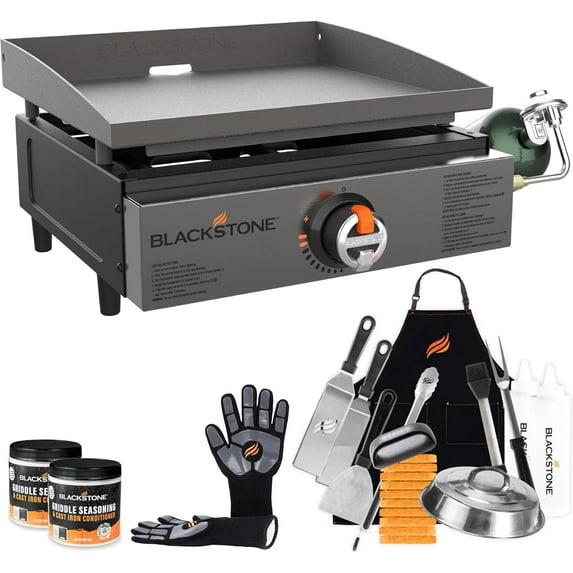 Original 17” Tabletop Griddle with Stainless Steel Front Plate, Powder Coated Steel, Black